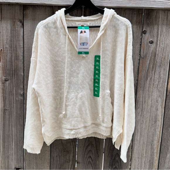 Lucky Brand women's XL pullover Hoodie, cream Size XL - Picture 3 of 15